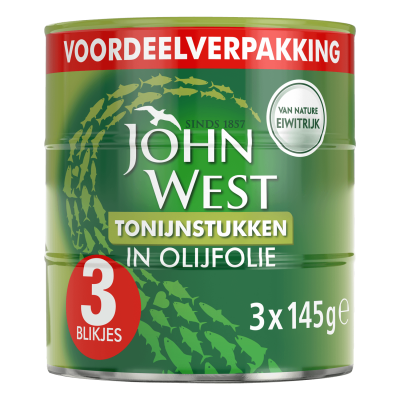 Tonijnstukken in olijfolie 3x145gr