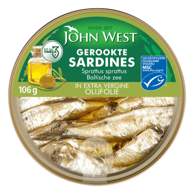 Gerookte sardines in extra vergine olijfolie 106gr Gerookte sardines in extra vergine olijfolie 106gr