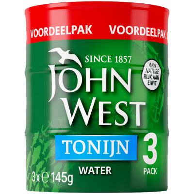 Tonijnstukken in water 3x145gr