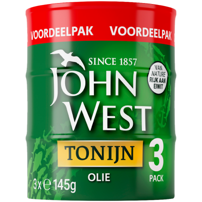 Tonijnstukken in zonnebloemolie 3x145gr