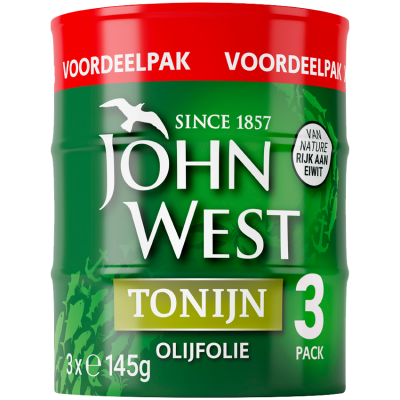 Tonijnstukken in olijfolie 3x145gr