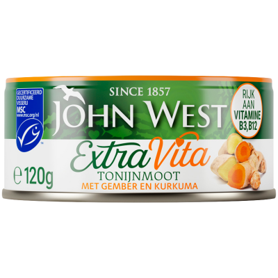 ExtraVita Tonijnmoot met Gember en Kurkuma: MSC 120g ExtraVita Tonijnmoot met Gember en Kurkuma: MSC 120g