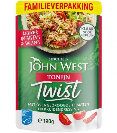 FAMILIEVERPAKKING TWIST TONIJN MSC MET OVENGEDROOGDE TOMATEN 190GR